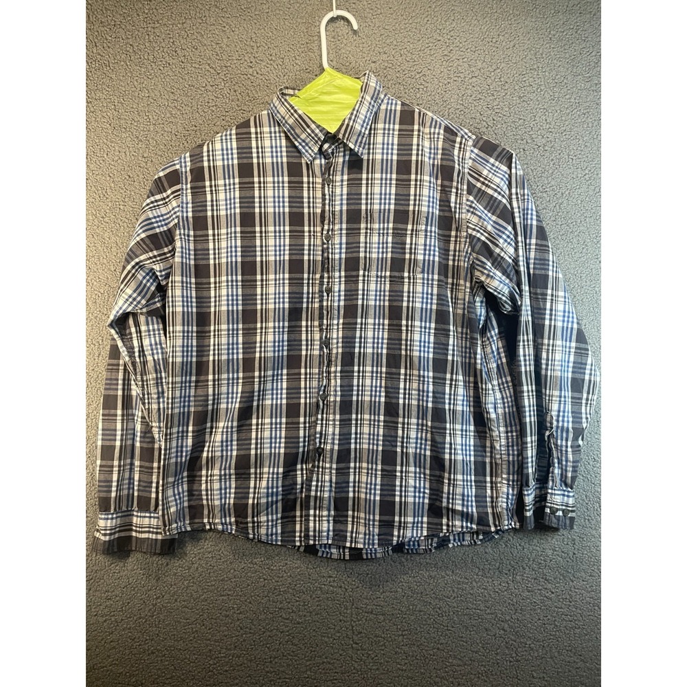 Wrangler Jeans Co. Men's Long Sleeve Gray/Blue Plaid Size XL
